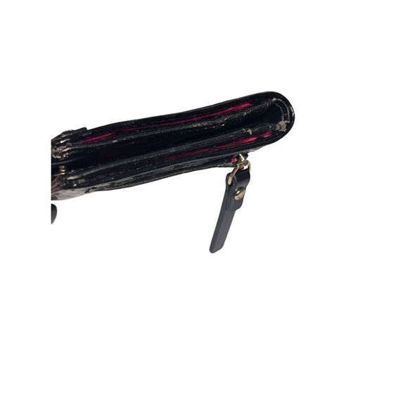 Beautiful Kate Spade Patent Leather Spade Black Embossed Wallet One Size Good Co - Picture 3 of 10